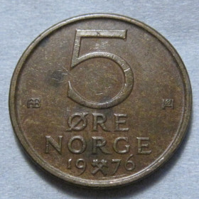 Норвегія Норвегия ^/--/^ Норвегія 5 ере 1976 року #6 /--/ П /--/ 366 ^_^^^ Норвегия 5 эре 1976 года #6 /--/ П /--/ 366 - фото фото фото