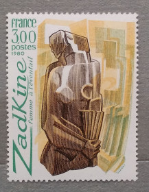 Мистецтво Искусство ^/--/^ Франция 1980 г - Цадкин  (1890-1967) &amp;quot;Дама с веером&amp;quot; ^_^^^ Франція 1980 - Цадкін (1890-1967) &amp;quot;Дама з віялом &amp;quot; - фото фото фото