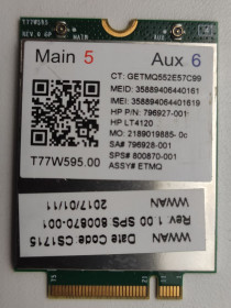 Wi-Fi адаптери Wi-Fi адаптеры ^/--/^ Внутрішній модем 4 /--/ G LTE до ноутбуків HP ^_^^^ Внутренний модем 4 /--/ G LTE к ноутбукам HP - фото фото фото