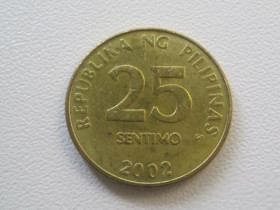 Філіппіни Филиппины ^/--/^ Филиппины 25 сентимо 2002 года 27043 ^_^^^ Філіппіни 25 вересня 2002 року 27043 - фото фото фото
