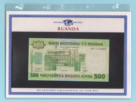 Руанда Руанда ^/--/^ РУАНДА банкнота 500 Amafaranga UNC из серии «Das Geld Der Welt» + сертификат + альбомный лист ^_^^^ РУАНДА банкнота 500 Amafaranga UNC з серії «Das Geld Der Welt» + сертифікат + альбомний лист - фото фото фото