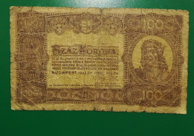 Угорщина Венгрия ^/--/^ Венгрия 100 корон 1923 с указаниием типографии, ветхая ^_^^^ Угорщина 100 корон 1923 із зазначенням друкарні, Стара - фото фото фото