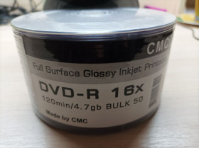Диски Диски ^/--/^ CMC 50 дисков DVD-R принтабельные с глянцевым покрытием Glossy Print.Тайвань ^_^^^ CMC 50 дисків DVD-R принтабельні з глянцевим покриттям Glossy Print. Тайвань - фото фото фото