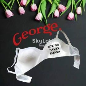 Бюстгальтери Бюстгальтеры ^/--/^ George EUR 36 /--/ D/80 /--/ D Бюстгальтер  без косточки поролон белый ^_^^^ George EUR 36 /--/ D/80 /--/ D Бюстгальтер велика чашка поролон без кісточки білий - фото фото фото