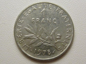 Франція Франция ^/--/^ Франция 1 франк 1978 года 38051 ^_^^^ Франція 1 франк 1978 року 38051 - фото фото фото