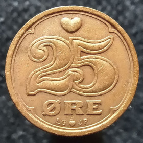 Данія Дания ^/--/^ Данія 25 ере, 1995 ^_^^^ Дания 25 эре, 1995 - фото фото фото