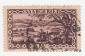 Веймарська республіка Веймарская республика ^/--/^ Германия   ( Саар)   1926  г. № 114 гашеная ^_^^^ Німеччина (Саар) 1926 р. No 114 гашена - фото фото фото