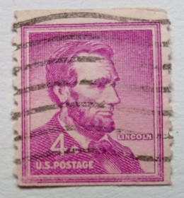 Північна Америка Северная Америка ^/--/^ США 1954 Линкольн, гашеная ^_^^^ США 1954 Лінкольн, гашена - фото фото фото