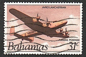 Транспорт Транспорт ^/--/^ Багамские острова  (1983) Авиапочта. Авиация. Самолёт Авро Ланкастриан ^_^^^ Багамські острови (1983) Авіапошта. Авіація. Літак Авро Ланкастріан - фото фото фото