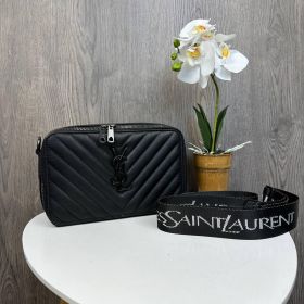 Сумки Сумки ^/--/^ Якісна жіноча невелика сумка, клатч YSL чорна екошкіра, стильна сумка через плече Чорний із нікелем - фото фото фото