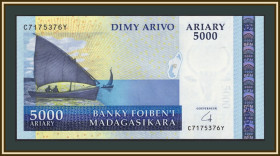 Мадагаскар Мадагаскар ^/--/^ Мадагаскар 5000 ариари 2008 P-91  (91 /--/ b) UNC ^_^^^ Мадагаскар 5000 аріарі 2008 P-91 (91 /--/ b) UNC - фото фото фото