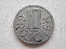 Австрія Австрия ^/--/^ Австрия 10 грошей 1955 года 19928 ^_^^^ Австрія 10 грошей 1955 19928 - фото фото фото