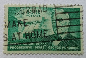 Північна Америка Северная Америка ^/--/^ США 1961 Джордж Норрис, гашеная ^_^^^ 1961 — Джордж Норріс, гашена - фото фото фото