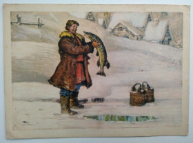 СРСР СССР ^/--/^ По щучьему велению Кочергин 1956 /--/ г Русская народная сказка Емеля Щука Рыба ^_^^^ За щучим велінням Кочергін 1956 Російська народна казка Емеля Щука Риба - фото фото фото