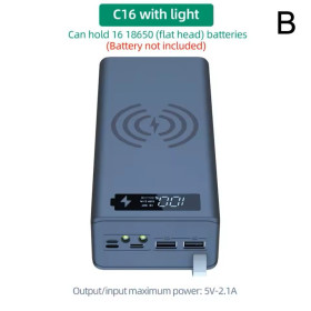 Зовнішні акумулятори (Power Bank) Внешние аккумуляторы (Power Bank) ^/--/^ Корпус Повербанк WIRELESS Беспроводная зарядка PowerBank 16 x 18650 USB TypeC MicroUSB Lightning Fastcharge 5 /--/ В 2 /--/ А ^_^^^ Корпус Повербанк WIRELESS Бездротова зарядка PowerBank 16 x 18650 USB TypeC MicroUSB Lightning Fastcharge 5 /--/ В 2 /--/ А - фото фото фото