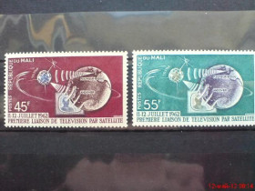 Освоєння космосу Освоение космоса ^/--/^ Мали Mali 1963 Mi 55-56 Space Telstar set of 2 MNH ^_^^^ Mi 55-56 Space Telstar set of 2 MNH - фото фото фото