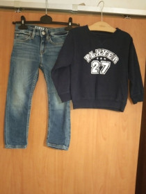 Набори, комплекти Наборы, комплекты ^/--/^ Комплект одним лотом джинсы Denim + свитшот 104 рост ^_^^^ Комплект одним лотом джинси Denim + світшот 104 зростання - фото фото фото