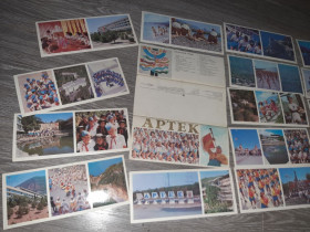 СРСР СССР ^/--/^ Набор открыток Артек 16 шт СССР 1976 /--/ г. пионерия Крым ^_^^^ Набір листівок Артек 16 шт СРСР 1976 р. піонерія Крим - фото фото фото