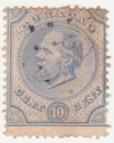 Острівні держави Островные государства ^/--/^ Кюрасао  1873   г. № 4 гашеная ^_^^^ Кюрасао 1873 р. No 4 гашена - фото фото фото