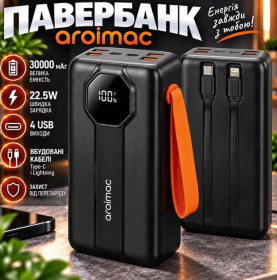 Зовнішні акумулятори (Power Bank) Внешние аккумуляторы (Power Bank) ^/--/^ Power Bank Aroimac VP /--/ 318  (30000 mAh)  (Швидка зарядка 22,5 /--/ W) ^_^^^ Power Bank Aroimac VP /--/ 318 (30000 mAh) (Скорая зарядка 22,5 /--/ W) - фото фото фото