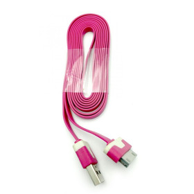 Кабелі Кабели ^/--/^ Дата кабель FLAT iPhone 4 2 /--/ m Hot Pink   (тех. упаковка) ^_^^^ Дата кабель FLAT iPhone 4 2 /--/ m Hot Pink (тих. упаковка) - фото фото фото