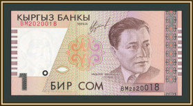 Киргизія Киргизия ^/--/^ Киргизия 1 сом 1999 P-15  (15 /--/ a) UNC ^_^^^ Киргизія 1 сом 1999 P-15 (15 /--/ a) UNC - фото фото фото