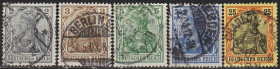 Німецька імперія (-) Германская империя (-) ^/--/^ 1902 - Німеччина - Стандарт - Germania Mi.68-73 _7,50 € ^_^^^ 1902 - Германия - Стандарт - Germania Mi.68-73 _7,50 € - фото фото фото