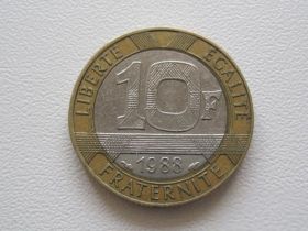Франція Франция ^/--/^ Франция 10 франков 1988 года 24501 ^_^^^ Франція 10 франків 1988 24501 - фото фото фото