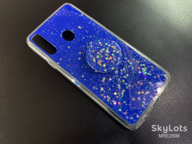 Чохли, бампера Чехлы, бампера ^/--/^ Накладка Acrylic Glitter Case + PopSocket для Samsung Galaxy A /--/ 20 /--/ s A /--/ 207 dark blue - фото фото фото
