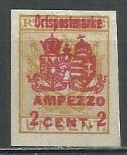 Австрія Австрия ^/--/^ Италия оккупация Австрии 1918 локал Ампеццо надпечатка 2 /--/ ц 1 /--/ м.() ^_^^^ Італія окупація Австрії 1918 локал Ампеццо надпечатка 2 /--/ ц 1 /--/ м.() - фото фото фото