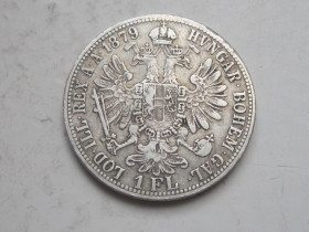 Австро-Угорщина Австро-Венгрия ^/--/^ Австрия 1 флорин   (florin) 1879 /--/ г. Серебро .Оригинал .Состояние !  (1) ^_^^^ Австрія 1 флорин (1879) Срібло .Оригінал . Стан ! (1) - фото фото фото