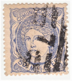 Іспанія Испания ^/--/^ Испания  1870 г. № 100 а гашеная ^_^^^ Іспанія 1870 р. No 100 а гашена - фото фото фото