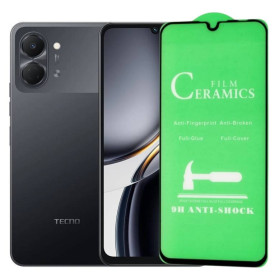 Чохли, бампера Чехлы, бампера ^/--/^ Захисне скло-плівка Fiji Ceramics для Tecno Spark Go 3 (KN /--/ 3) повна проклейка чорний ^_^^^ Защитное стекло-пленка Fiji Ceramics для Tecno Spark Go 3 (KN /--/ 3) полная проклейка черный - фото фото фото