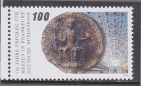 НДР, ФРН ГДР, ФРГ ^/--/^ Германия 1990 ФРАНКФУРТ ЯРМАРКА ПРИВИЛЕГИИ 750 ЛЕТ ТОРГОВЛЯ МЕДАЛЬОН НАГРАДНОЙ ЗНАК ОТЛИЧИЯ Mi.1452 ^_^^^ Німеччина 1990 ФРАНКФУРТ ЯРМАРКА ПРИВІЛЕГІЇ 750 РОКІВ ТОРГІВЛЯ МЕДАЛЬЙОН НАГРОДНИЙ ЗНАК ВІДЗНАКИ Mi.1452 - фото фото фото