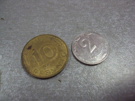 НДР, ФРН ГДР, ФРГ ^/--/^ монета германия 10 пфеннигов 1990 №9572 ^_^^^ монета Німеччини 10 пфенігів 1990 No /--/ 9572 - фото фото фото