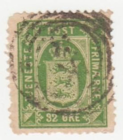 Скандинавія Скандинавия ^/--/^ Дания 1875  г..№ 7 гашеная ^_^^^ Данія 1875 р. No 7 гашена - фото фото фото