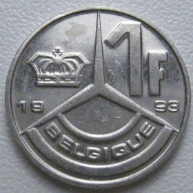 Бельгія Бельгия ^/--/^ Бельгія 1 франк 1993 року Belgique 42786 ^_^^^ Бельгия 1 франк 1993 года Belgique 42786 - фото фото фото