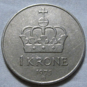 Норвегія Норвегия ^/--/^ Норвегія 1 крона 1975 року #6 /--/ П /--/ 396 ^_^^^ Норвегия 1 крона 1975 года #6 /--/ П /--/ 396 - фото фото фото