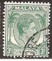 Сінгапур Сингапур ^/--/^ Бр.Сингапур 1948 Sc.3 гаш. Перф.14 ^_^^^ Бр.Сінгапур 1948 Sc.3 гаш. Перф.14 - фото фото фото