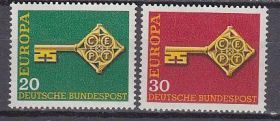 НДР, ФРН ГДР, ФРГ ^/--/^ ФРГ 1968 Европа СЕРТ Mi 559-560 MNH ^_^^^ ФРН 1968 Європа Серт Mi 559-560 MNH - фото фото фото