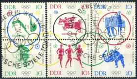 НДР, ФРН ГДР, ФРГ ^/--/^ ГДР.  Олимпиада  (серия) 1964 г. ^_^^^ НДР. Олімпіада (серія, зчіпка) 1964 р. - фото фото фото