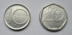 Чехія Чехия ^/--/^ 10 и 20 геллеров = 1995 г. = ЧЕХИЯ ^_^^^ 10 і 20 геллерів 1995 Чехія - фото фото фото