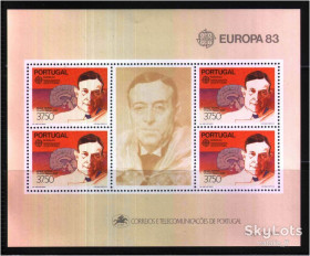 Португалія Португалия ^/--/^ Португалия 1983 г MNH  - личности - блок ^_^^^ Португалія 1983 MNH - особистості - блок - фото фото фото