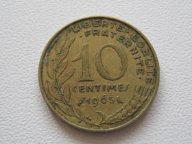 Франція Франция ^/--/^ Франция 10 сантимов 1965 года 24115 ^_^^^ Франція 10 сантимів 1965 року 24115 - фото фото фото