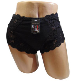 Труси Трусы ^/--/^ Трусики хлопковые с кружевом Biweier 3010 2 /--/ XL черные ^_^^^ Трусики бавовняні з мережевим Biweier 3010 2 /--/ XL чорні - фото фото фото
