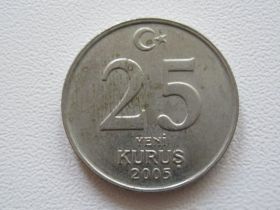 Туреччина Турция ^/--/^ Турция 25 новых куруш 2005 года #14947 ^_^^^ Туреччина 25 нових куруш 2005 року #14947 - фото фото фото