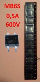 Діоди Диоды ^/--/^ MB /--/ 6 /--/ S Диодный SMD мост 0.5 /--/ A 600 /--/ V 10-шт ^_^^^ Діодний SMD міст 0.5 /--/ A 600 /--/ V 10-шт - фото фото фото