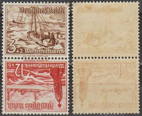 Третій Рейх (-) Третий Рейх (-) ^/--/^ 1937 - Рейх - Зимова допомога - Кораблі - SK 31 - 3 + 12 Mi.651 656 * ^_^^^ 1937 - Рейх - Зимняя помощь - Корабли - SK 31 - 3 + 12 Mi.651 656* - фото фото фото