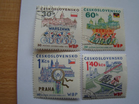 Чехословаччина Чехословакия ^/--/^ ЧССР, Михель 2009,том I, 2370-2373, 30-я Международная велогонка Прага-Варшава-Берлин. ^_^^^ ЧССР, Міхель 2009,том I, 2370-2373, 30-а Міжнародна велогонка Прага-Варшава-Берлін. - фото фото фото
