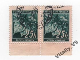 Чехословаччина Чехословакия ^/--/^ Богемия и Моравия 23 A /--/ 1 25 /--/ h dk bl grn 2 ^_^^^ Богемія і Моравія 23 A /--/ 1 25 /--/ h dk bl grn 2 - фото фото фото